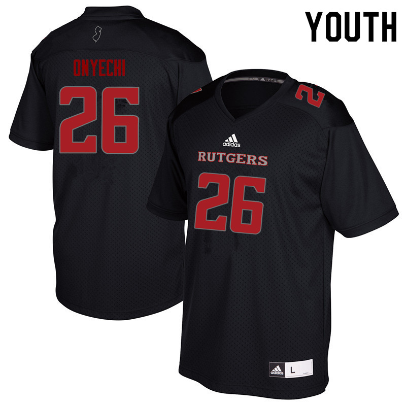 Youth #26 CJ Onyechi Rutgers Scarlet Knights College Football Jerseys Sale-Black